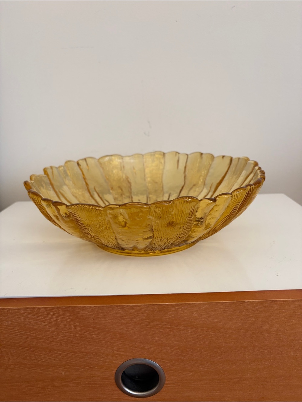 Vintage Amber Glass Decorative Bowl - Home Art